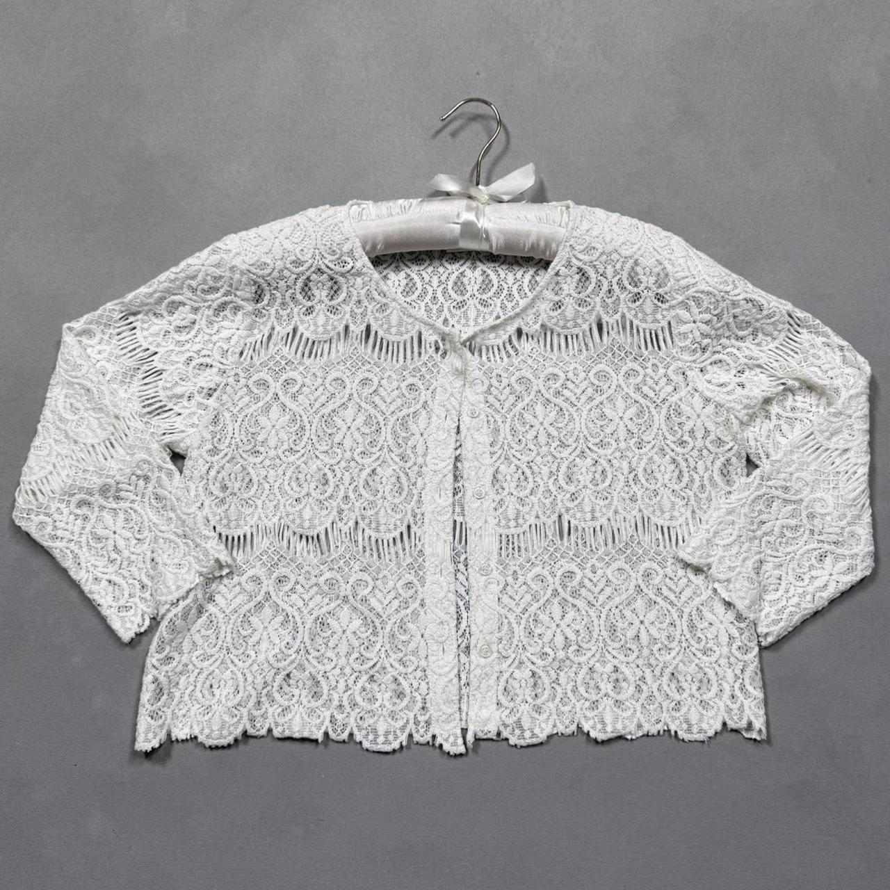 VINTAGE SANS SOUCI LACE SHEER CARDIGAN