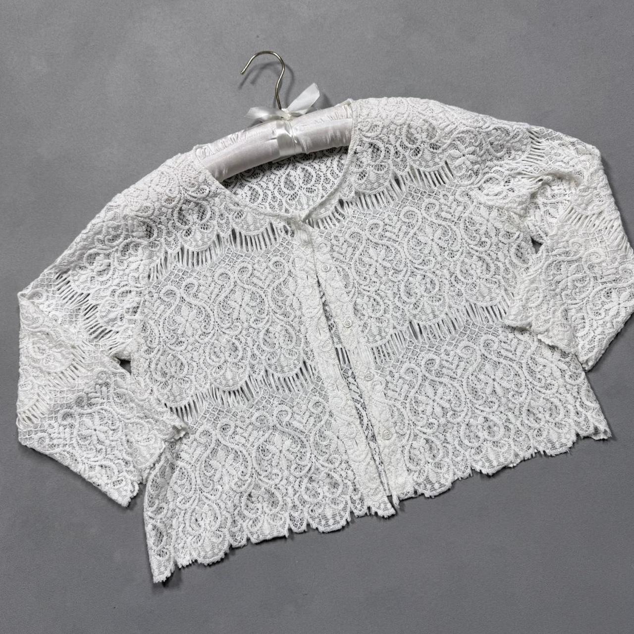 VINTAGE SANS SOUCI LACE SHEER CARDIGAN