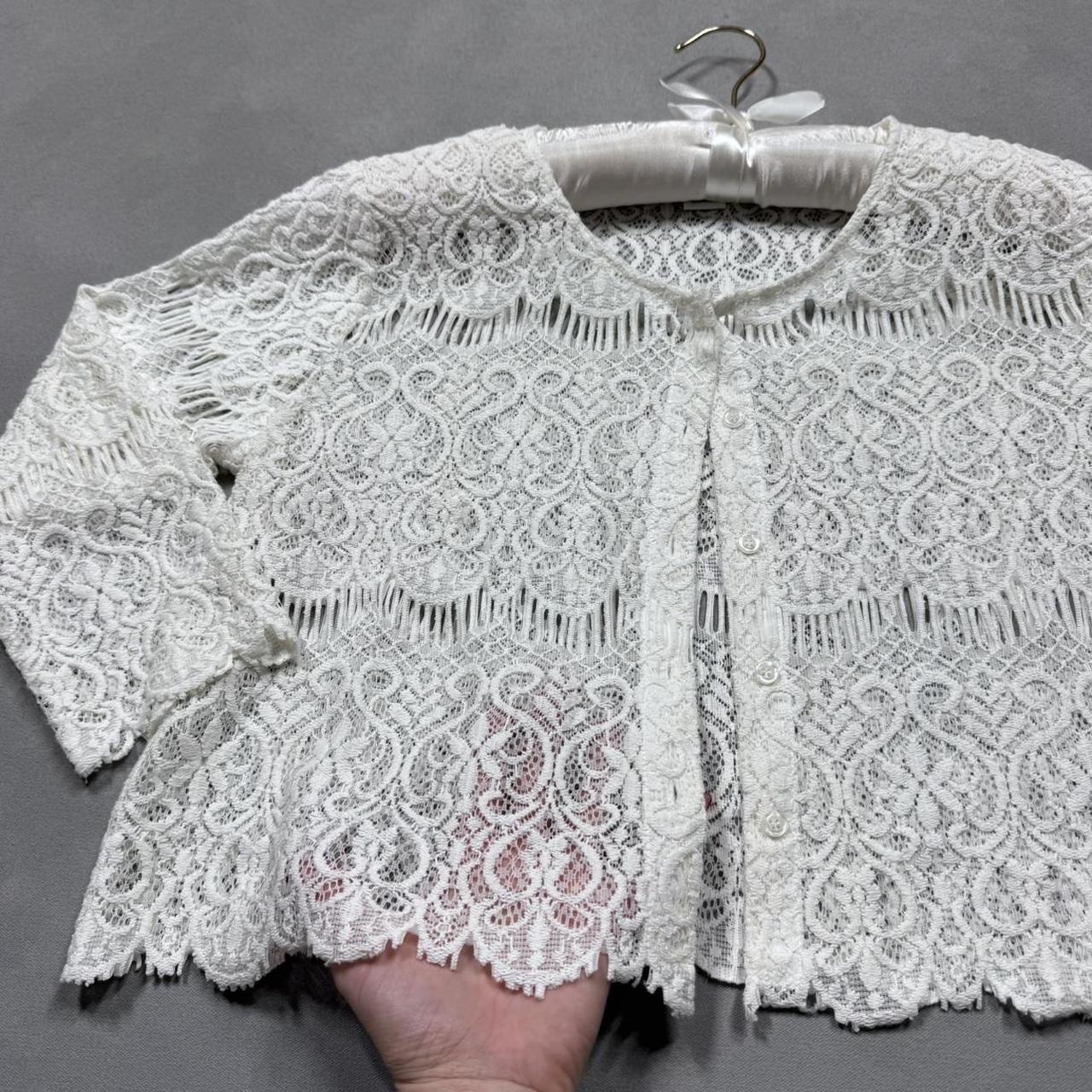 VINTAGE SANS SOUCI LACE SHEER CARDIGAN