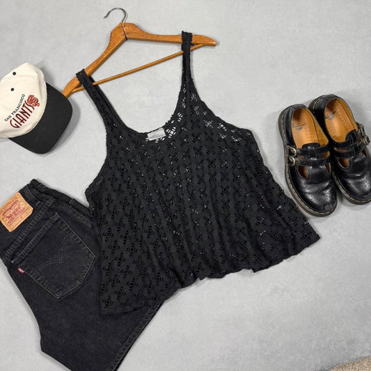 VINTAGE FEATHER CLOTHING CROCHET TANK