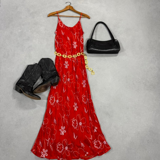 VINTAGE 90S SACRED THREADS MAXI EMBROIDERED DRESS 🎴