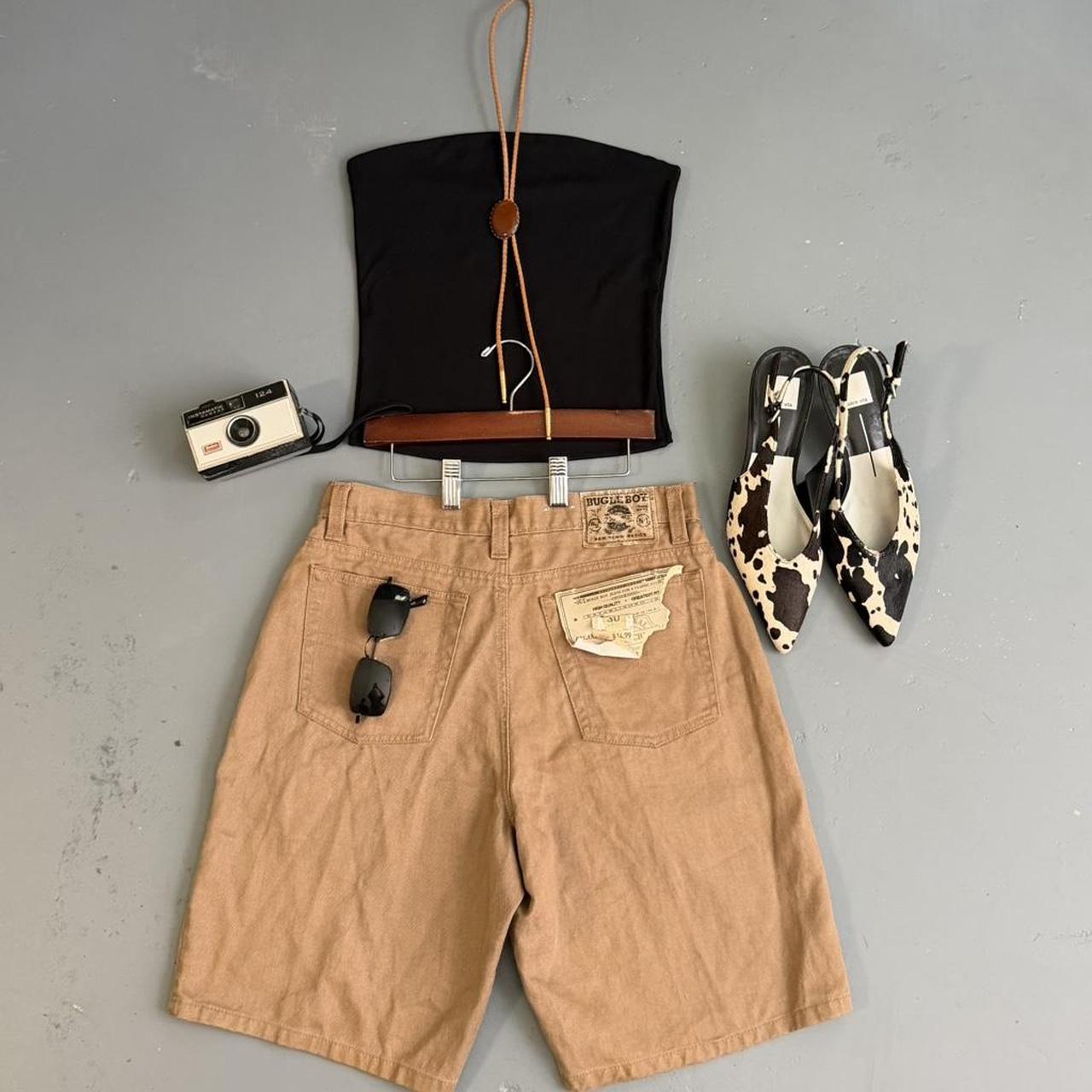VINTAGE 90S BROWN BUGLE BOY DENIM SHORTS