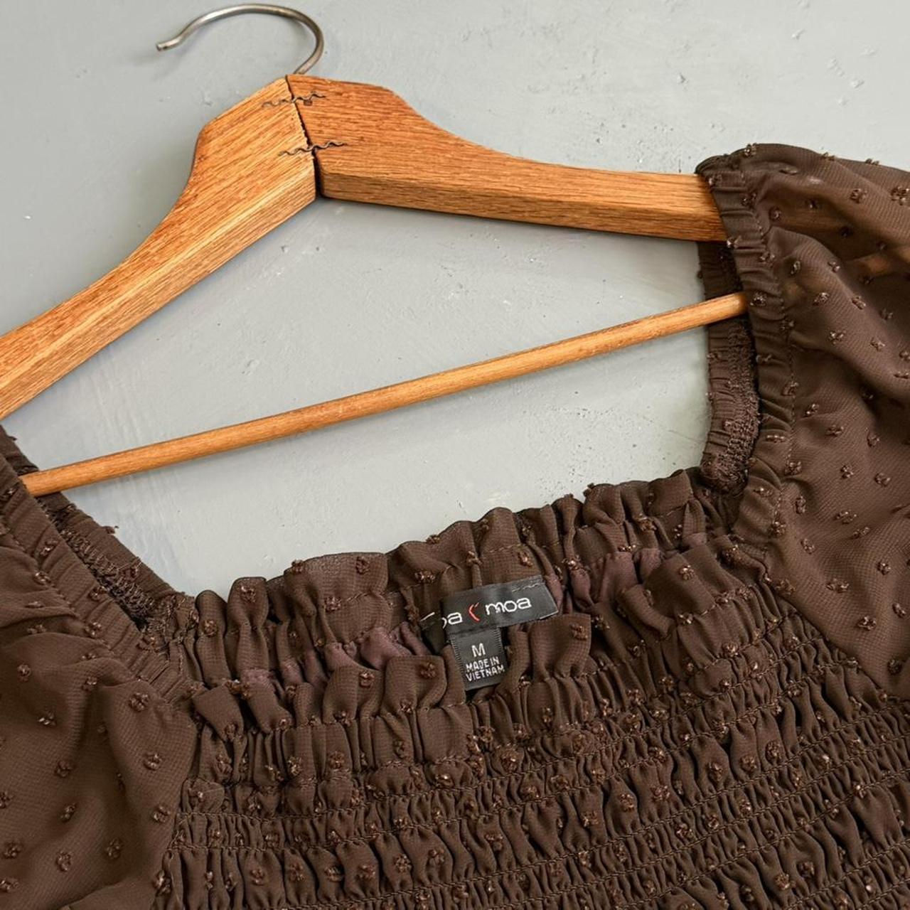 VINTAGE MOA MOA POLKA DOT BROWN BLOUSE
