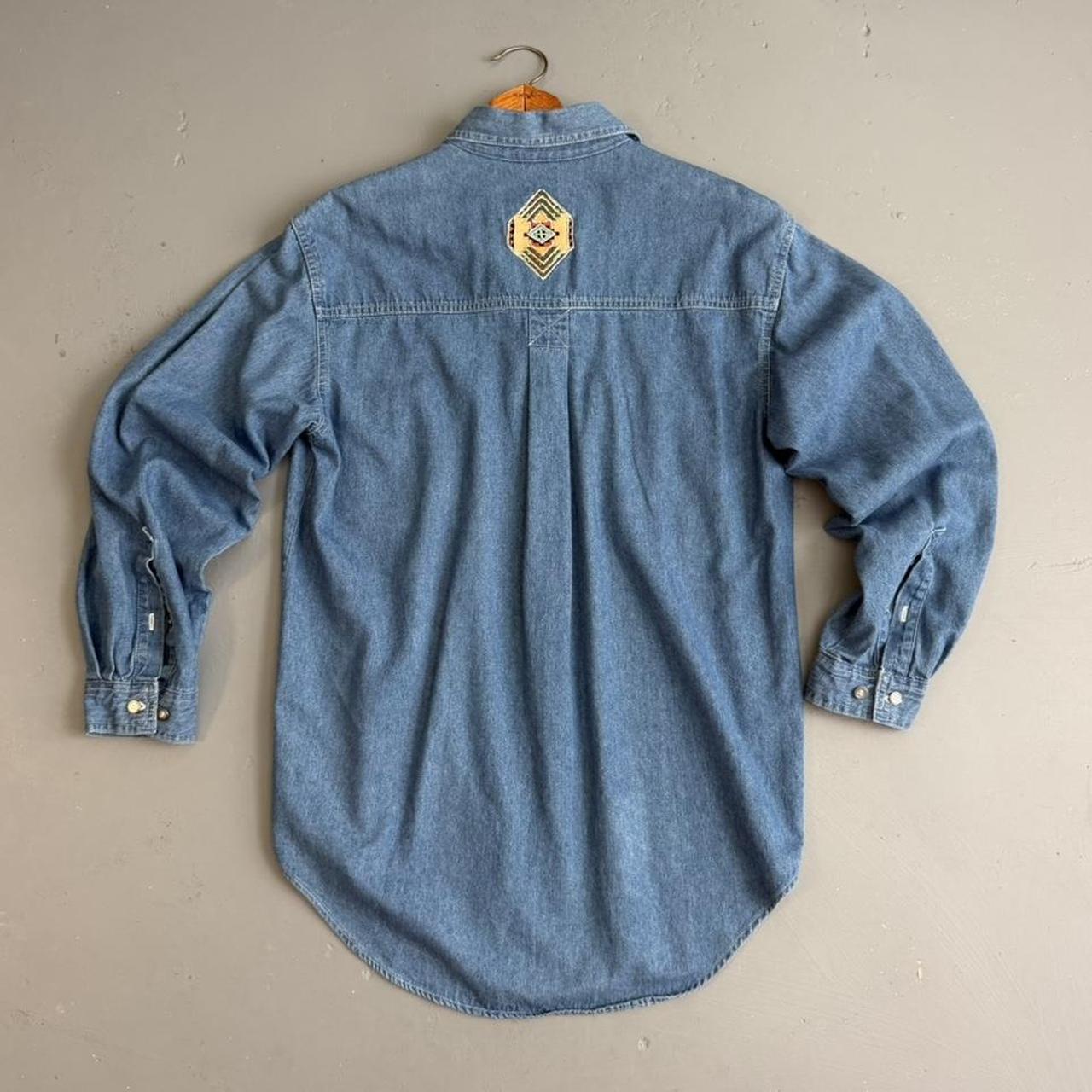 VINTAGE DENIM BUTTON DOWN WITH WESTERN EMBROIDERY 🌵