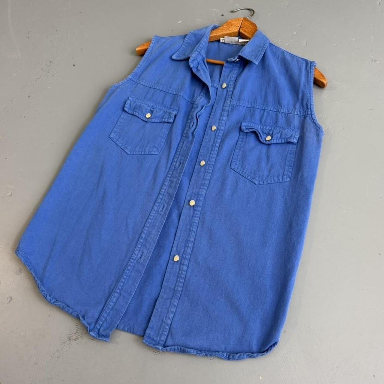 VINTAGE BLUE WESTERN BUTTON DOWN TOP 🍌