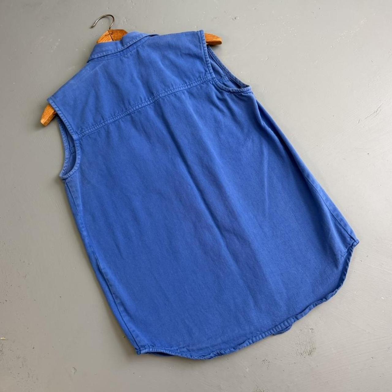 VINTAGE BLUE WESTERN BUTTON DOWN TOP 🍌