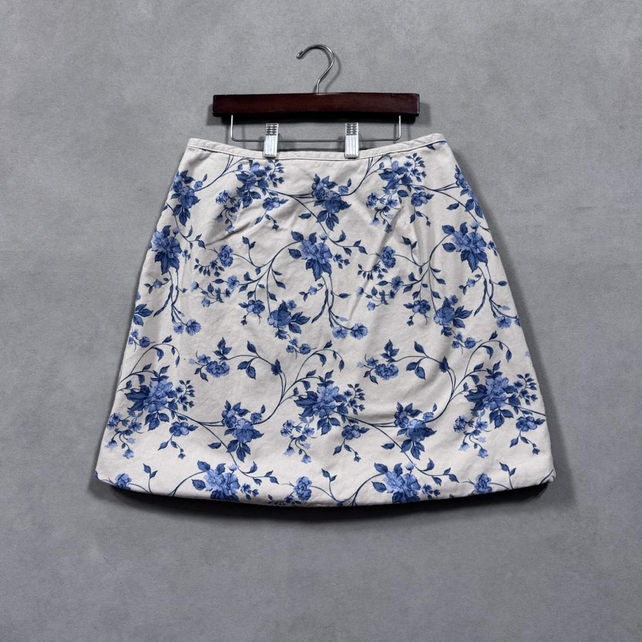 VINTAGE DENIM & CO DENIM FLORAL MINI SKIRT