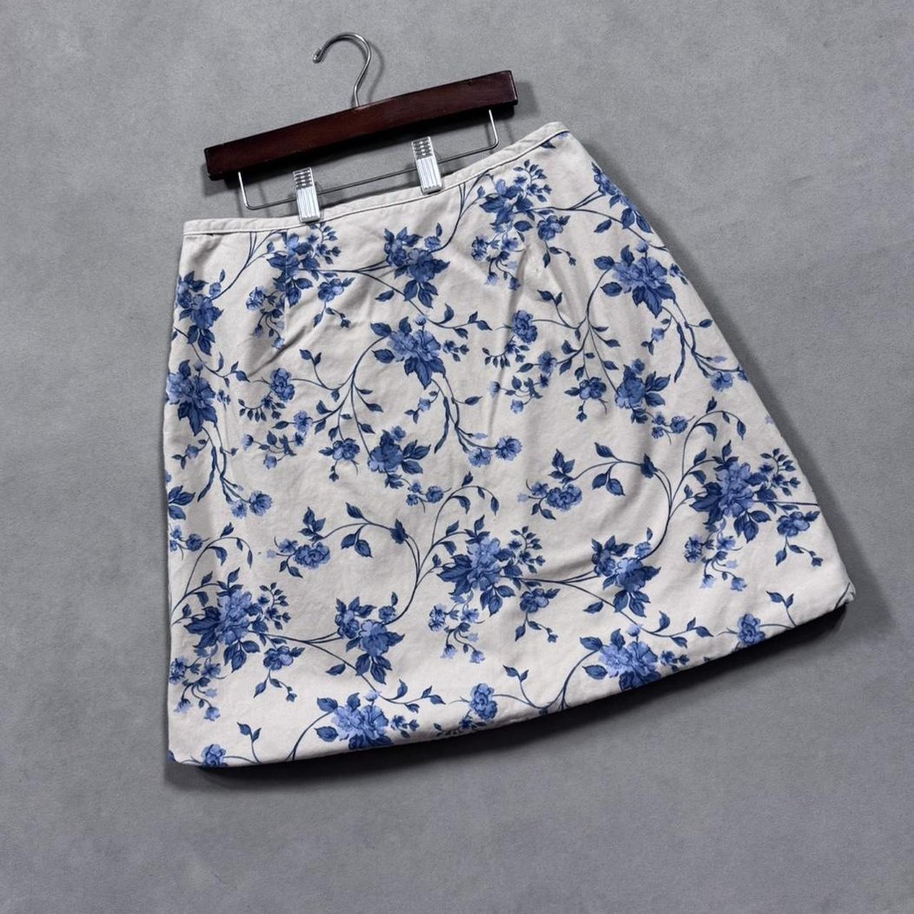 VINTAGE DENIM & CO DENIM FLORAL MINI SKIRT