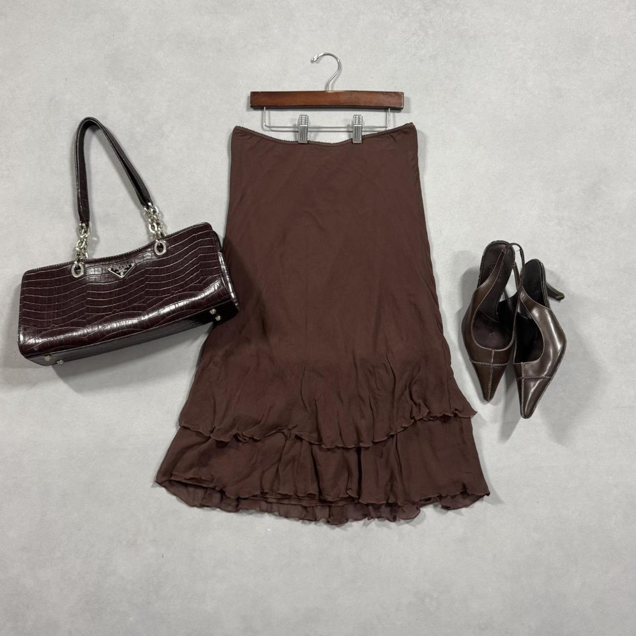 VINTAGE 90S JONATHAN MARTIN STUDIO BROWN MIDI SKIRT 🌾
