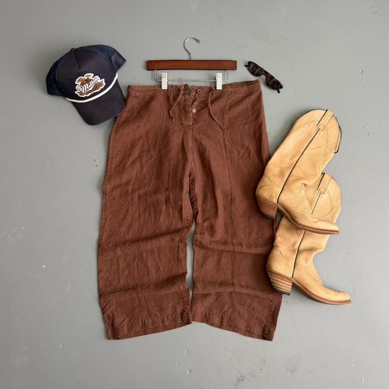VINTAGE LINEN LOW RISE LINEN CAPRI PANTS 🌵