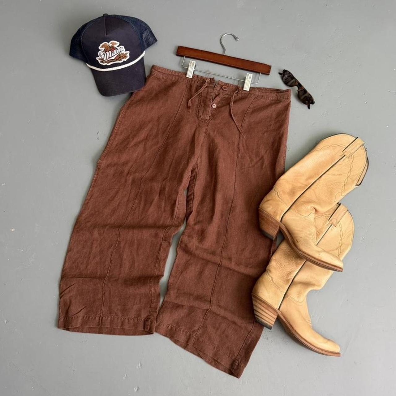 VINTAGE LINEN LOW RISE LINEN CAPRI PANTS 🌵