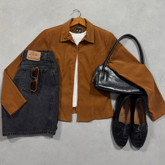 VINTAGE 90S “E DOT” BROWN JACKET 🐌