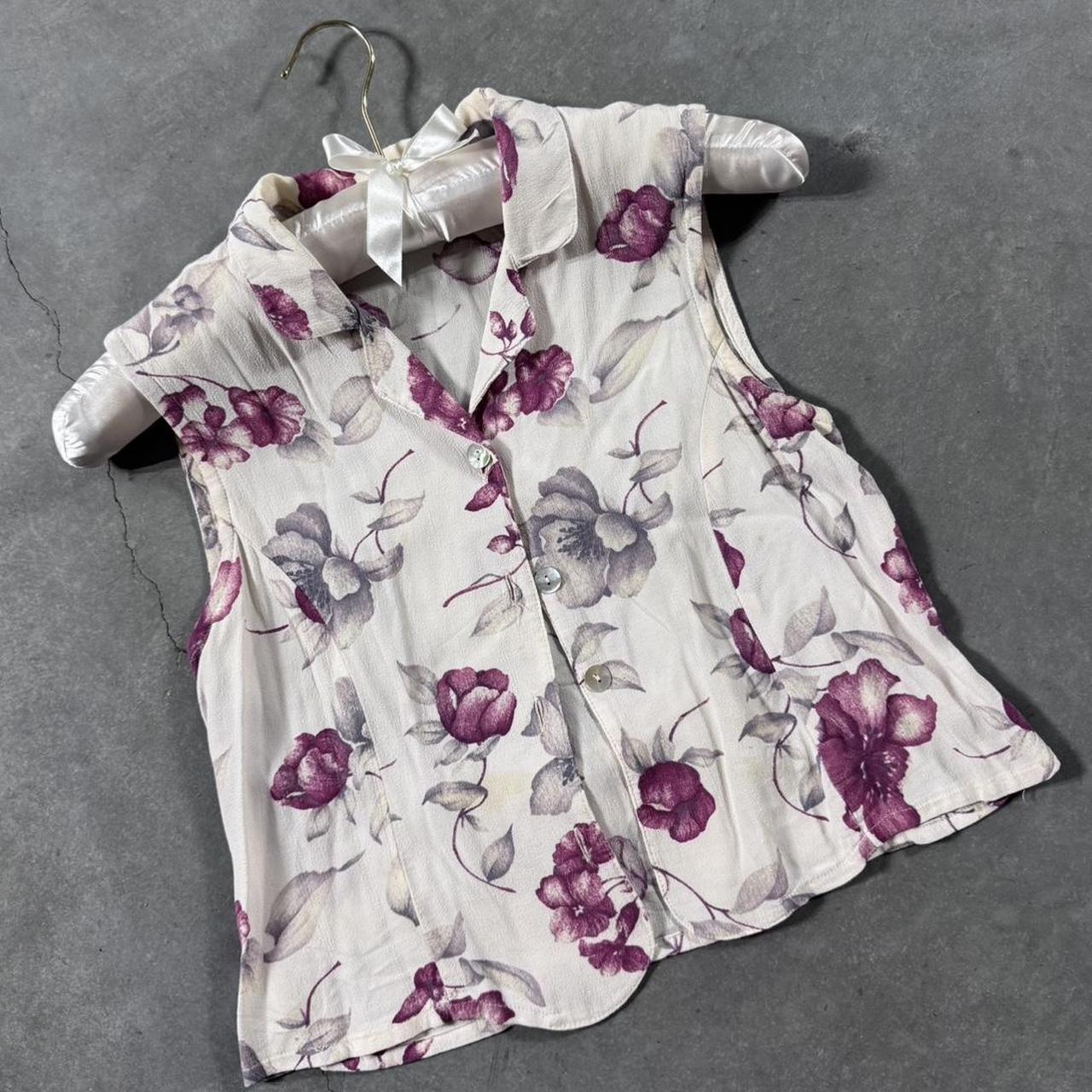 VINTAGE 90S FLORAL BUTTON UP COLLARED BLOUSE 🌸