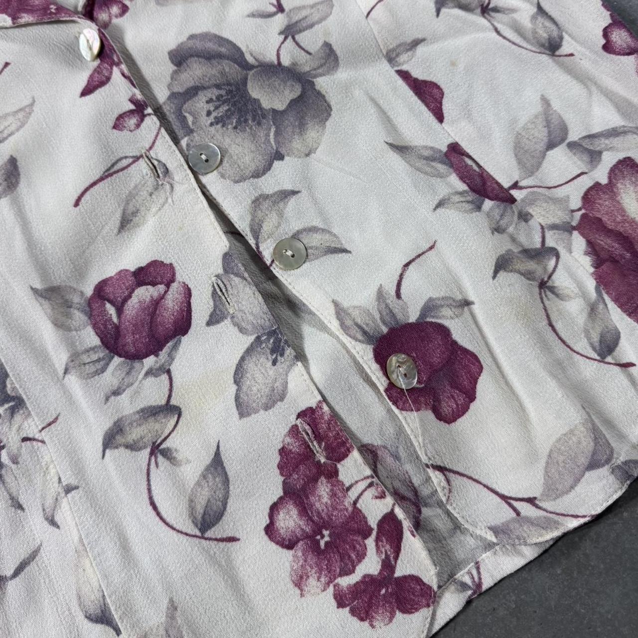 VINTAGE 90S FLORAL BUTTON UP COLLARED BLOUSE 🌸