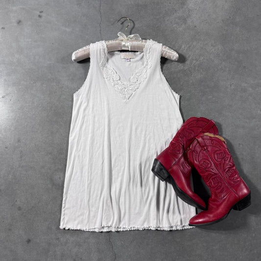 VINTAGE 90S VERENA WHITE COTTON MINI DRESS 🌿