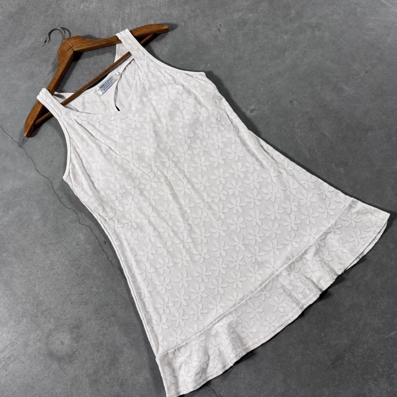 VINTAGE 90S RETRO WIMBLEDON WHITE FLORAL TENNIS/ATHLETIC DRESS