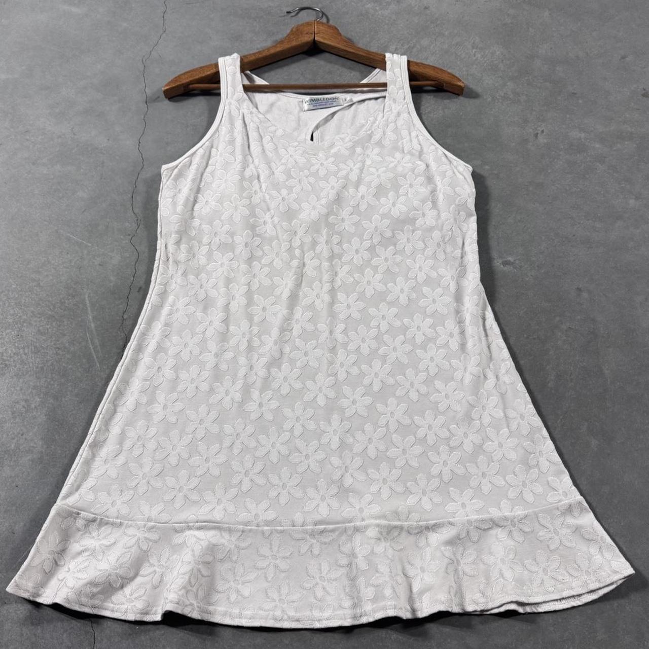 VINTAGE 90S RETRO WIMBLEDON WHITE FLORAL TENNIS/ATHLETIC DRESS