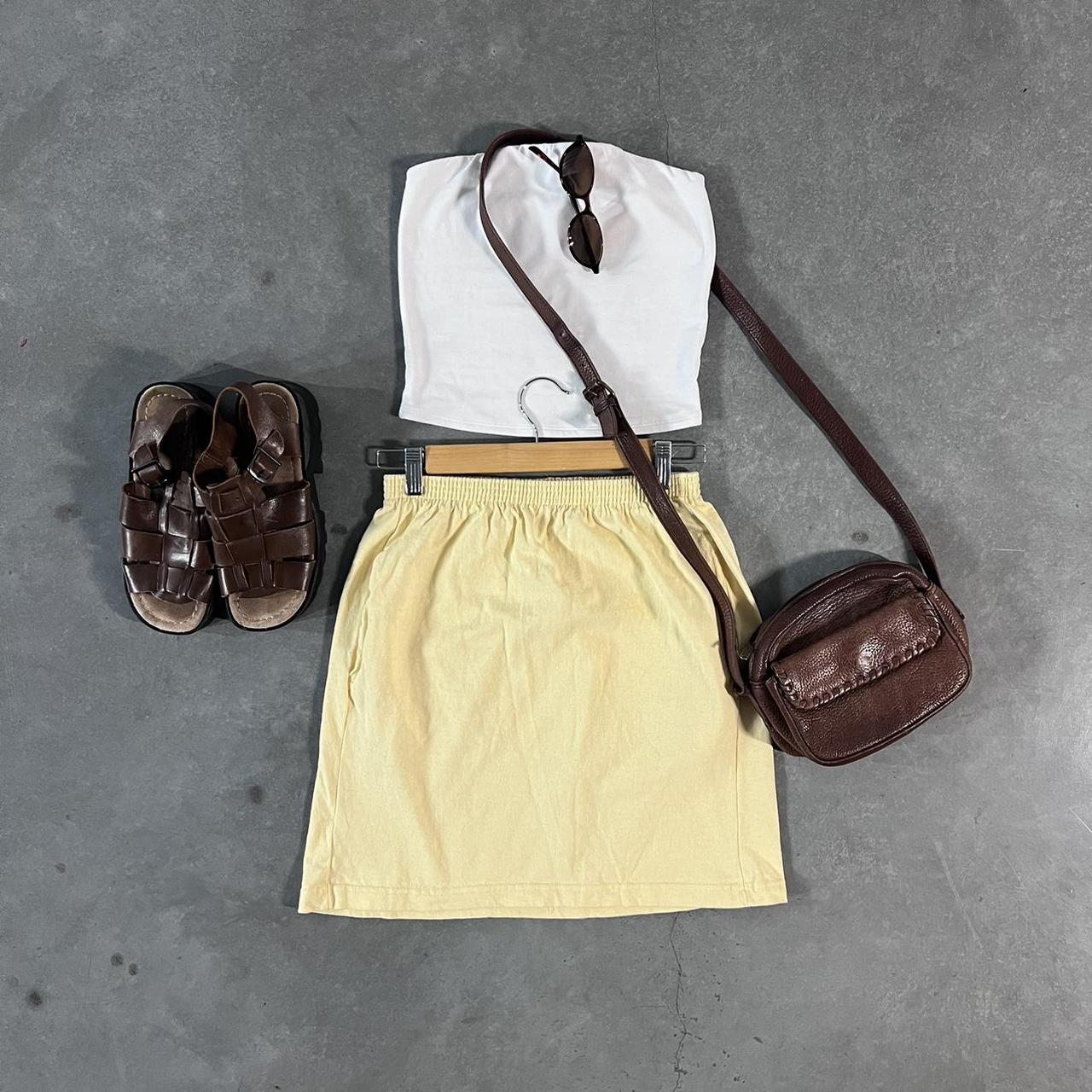 VINTAGE 90S YELLOW COTTON MINI SKIRT