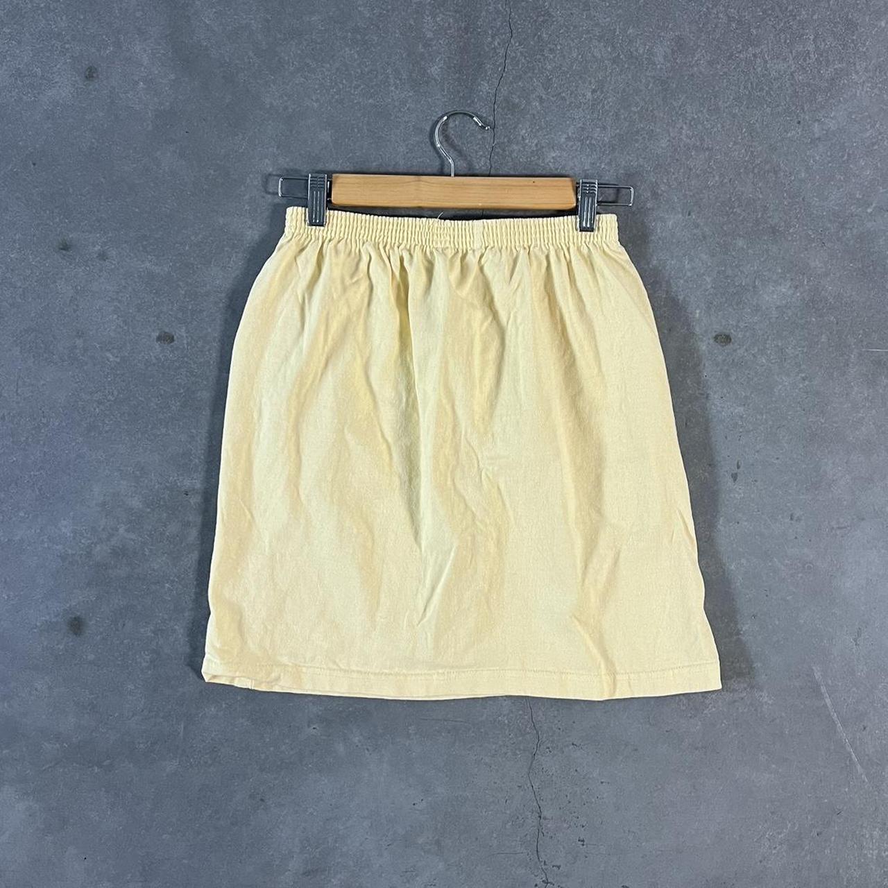 VINTAGE 90S YELLOW COTTON MINI SKIRT
