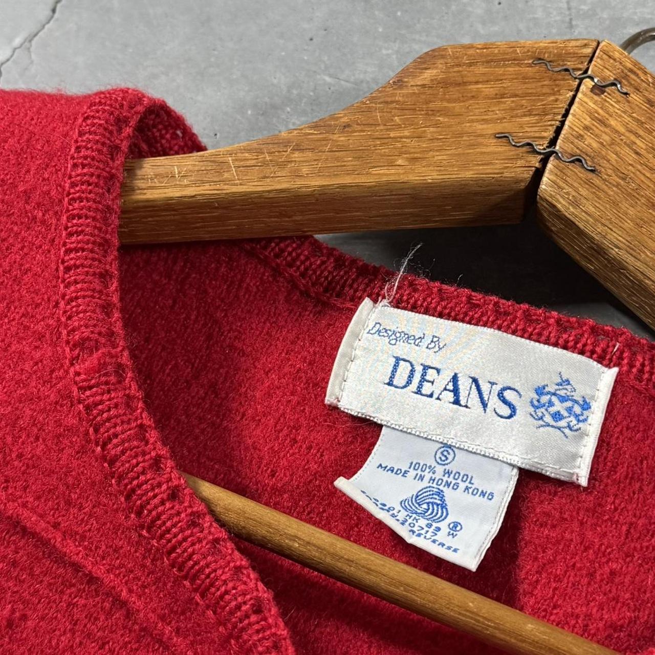 VINTAGE 90S DEANS RED CARDIGAN SWEATER