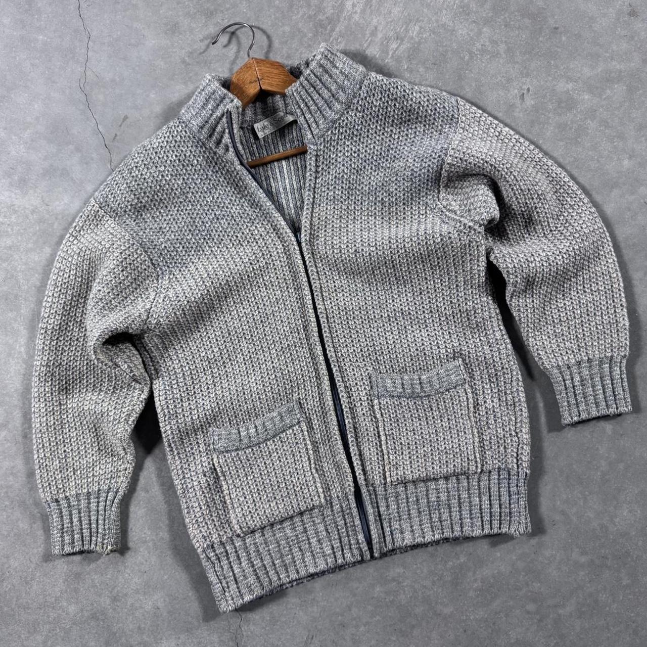 VINTAGE 90S HEAVY WOOL ZIP-UP SWEATER 🌞