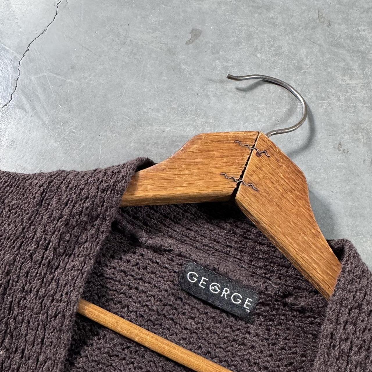 VINTAGE Y2K 90S GEORGE BROWN KNIT SHORT SLEEVE CARDIGAN