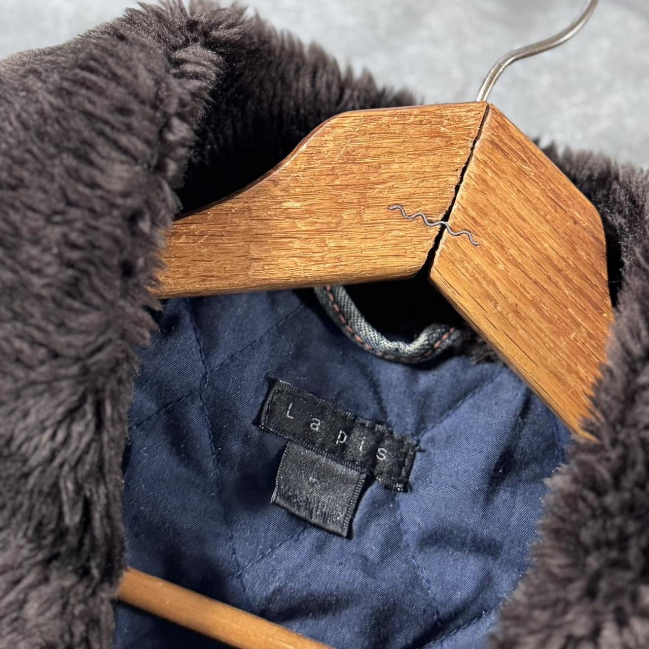 VINTAGE 90S LAPIS FAUX FUR DENIM VEST