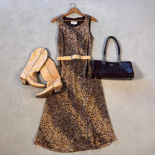 VINTAGE 90S STUDIO 1 CHEETAH MAXI DRESS