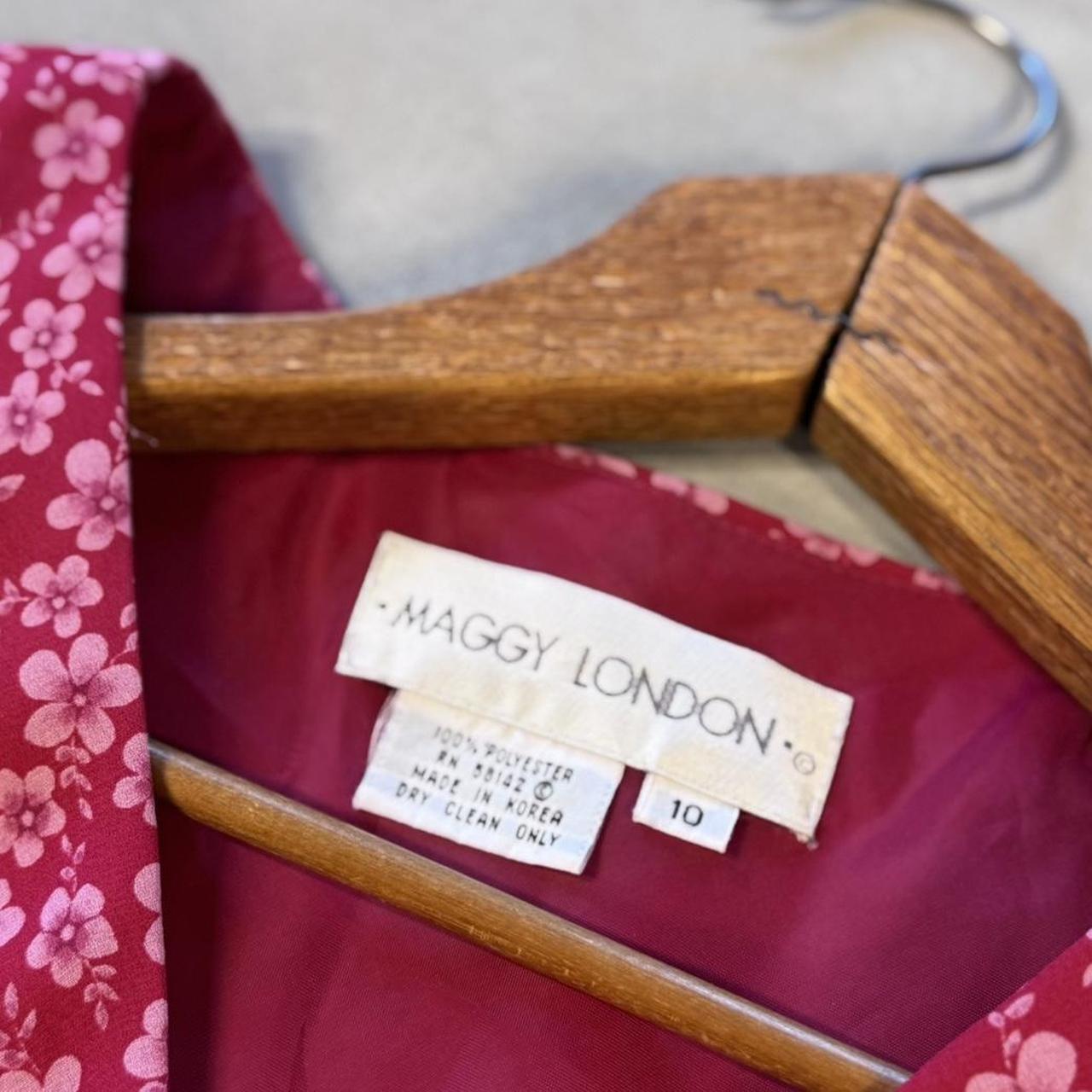 VINTAGE 90S MAGGY LONDON PINK FLORAL MAXI DRESS