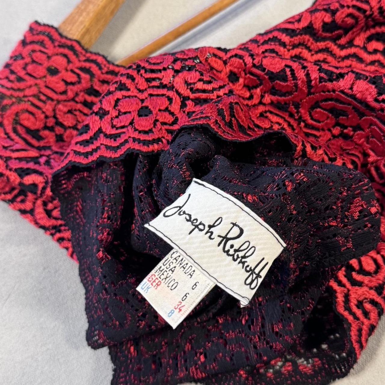 VINTAGE 90S JOSEPH RIBHOFF RED MESH TIGHT TOP