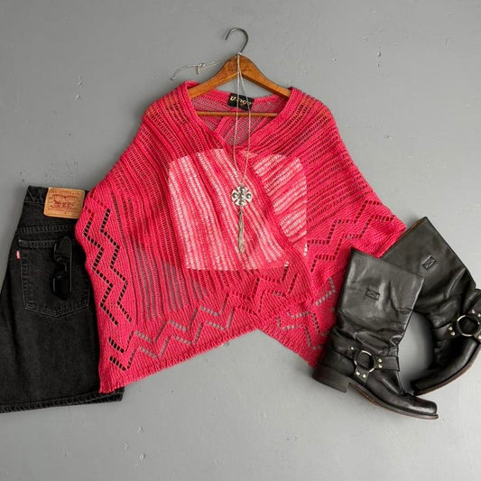 VINTAGE 90S VIRGO PINK PONCHO