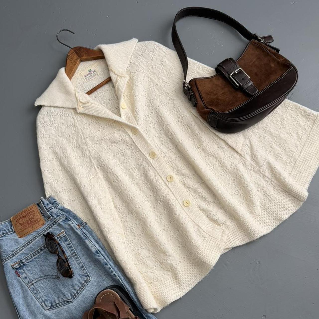 VINTAGE 90S SWEET TREE CREAM PONCHO 🌲