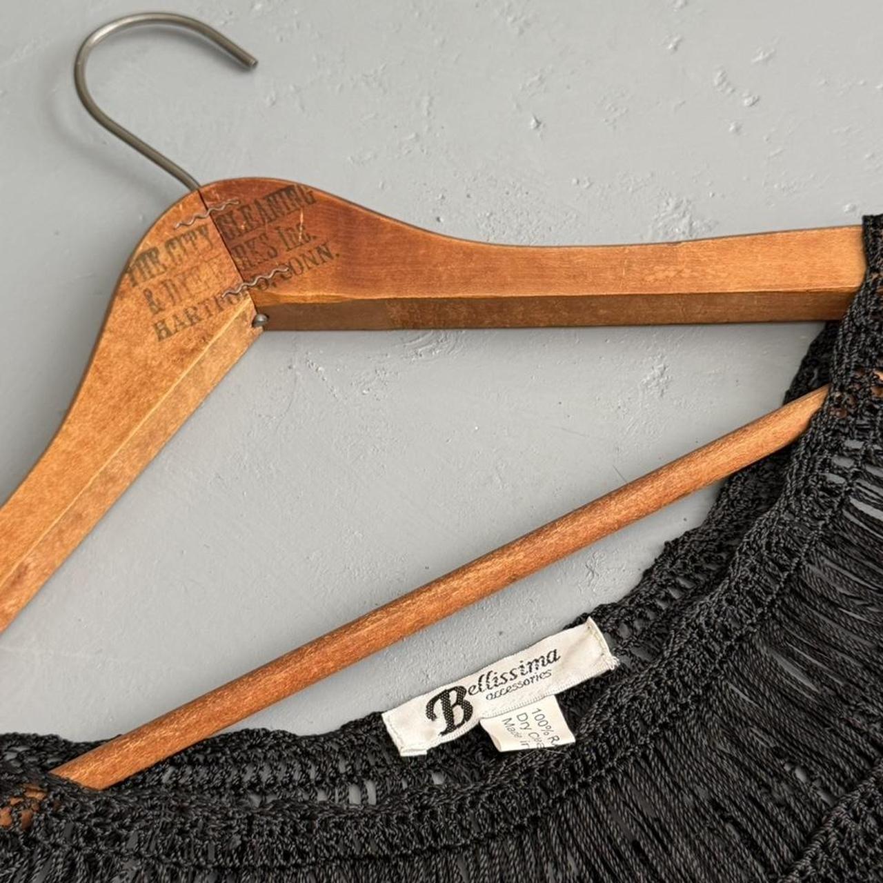 VINTAGE BELLISSIMA BLACK SHEER CROCHET PONCHO