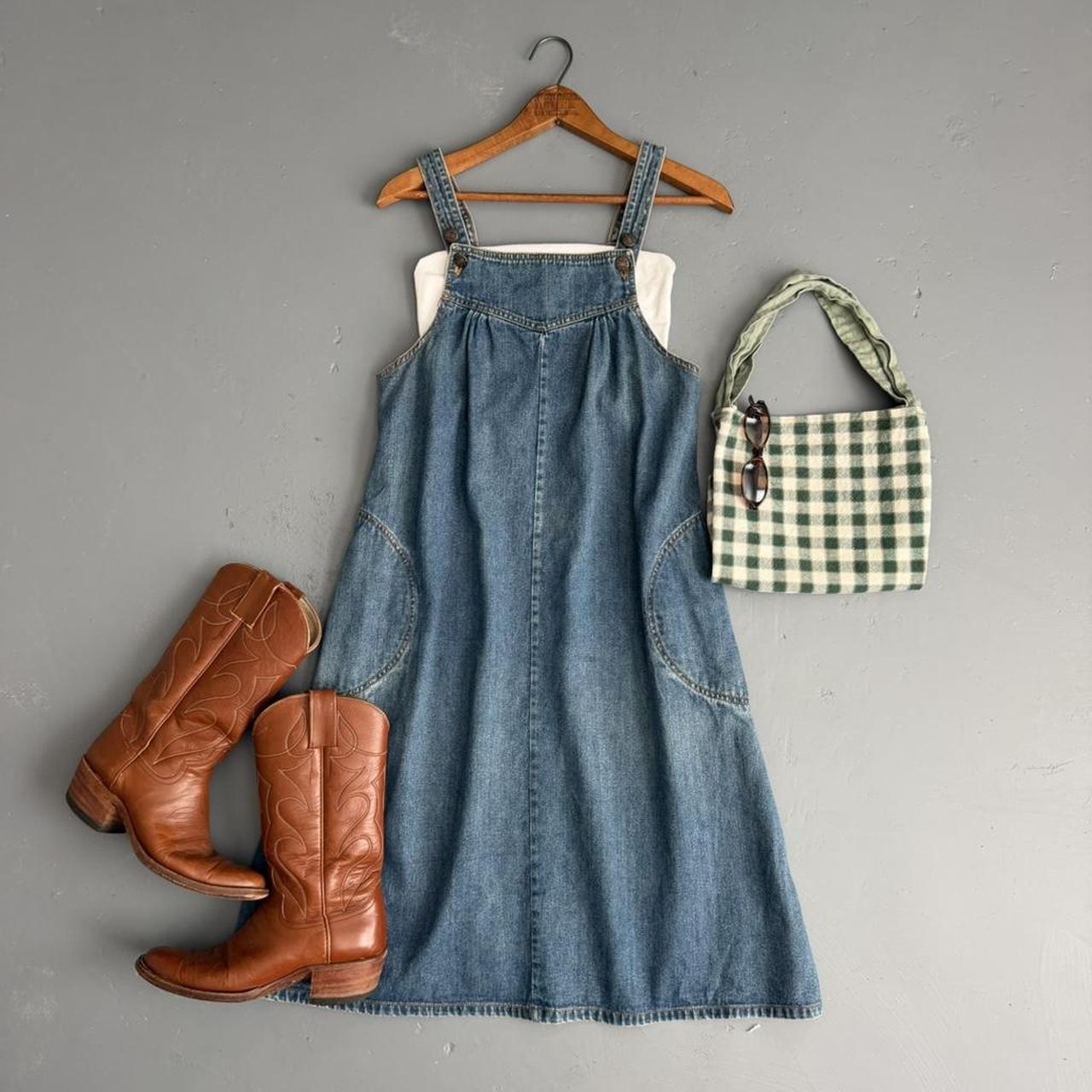 VINTAGE 90S CALIFORNIA IVY DENIM OVERALL DRESS 🌾