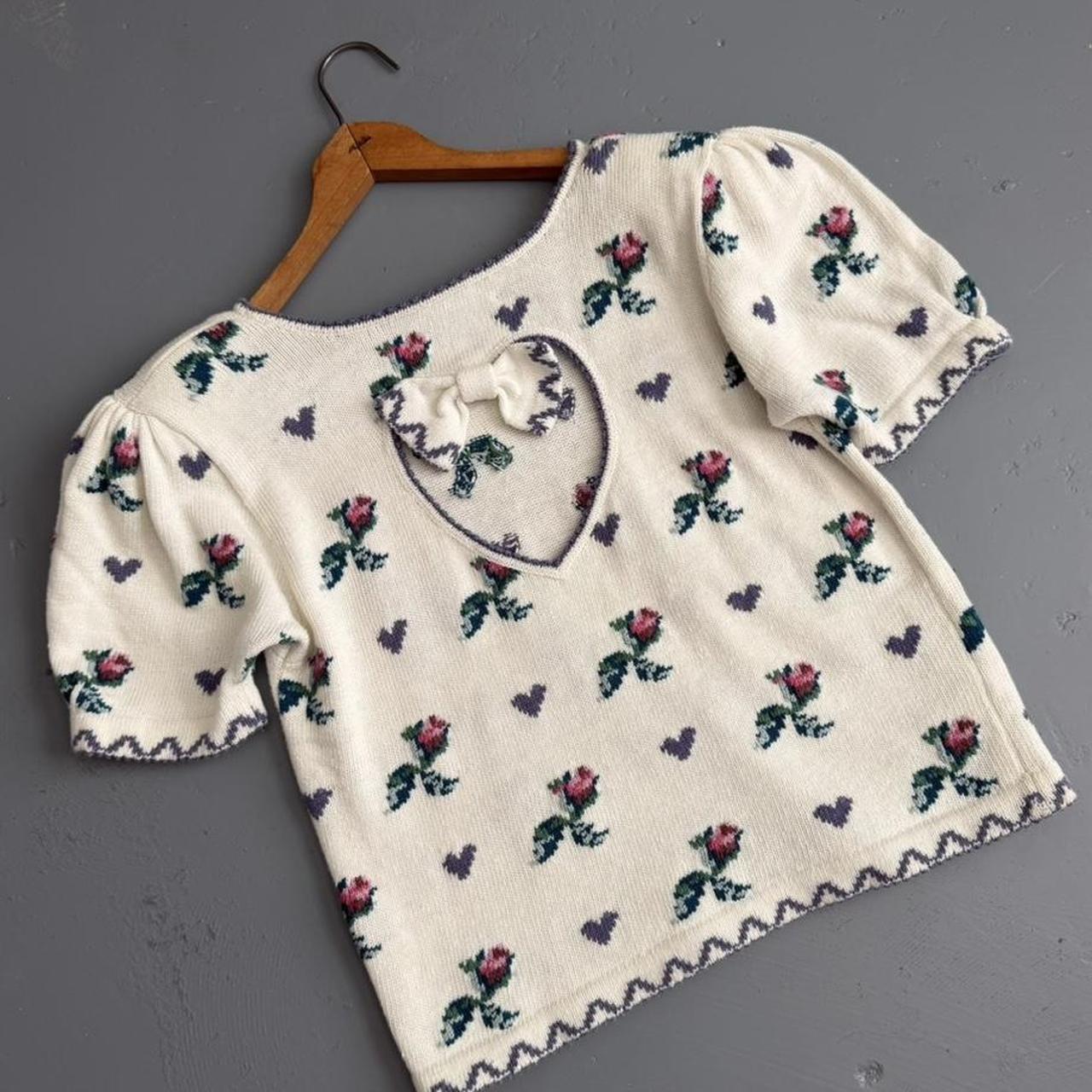 VINTAGE 90S CULLINANE FLORAL HEART TOP 🌷🌻🪻