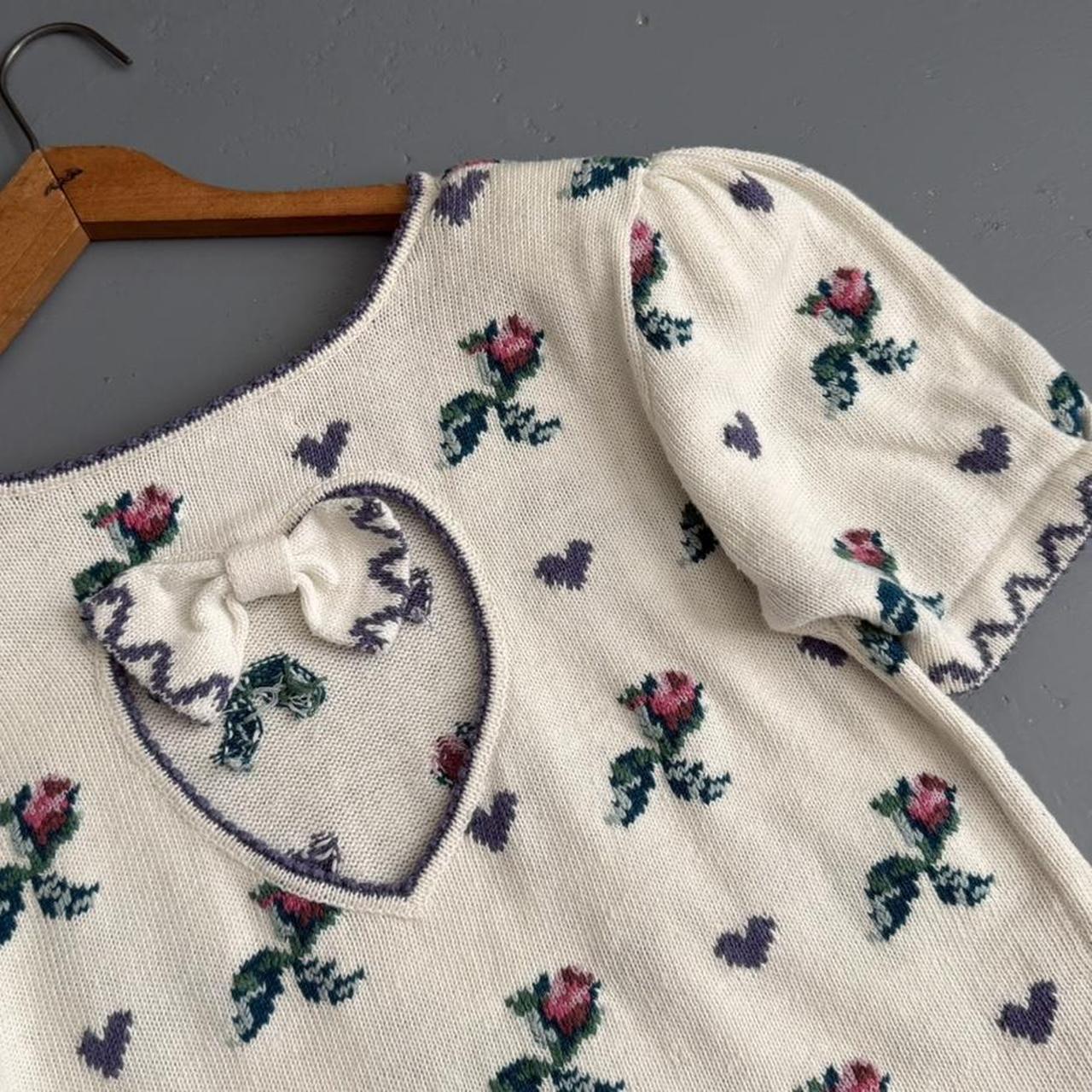 VINTAGE 90S CULLINANE FLORAL HEART TOP 🌷🌻🪻