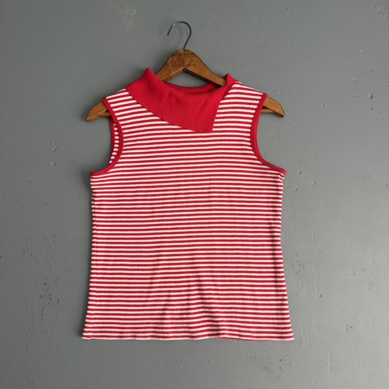 VINTAGE RED STRIPED SWEATER TANK TOP 🍎
