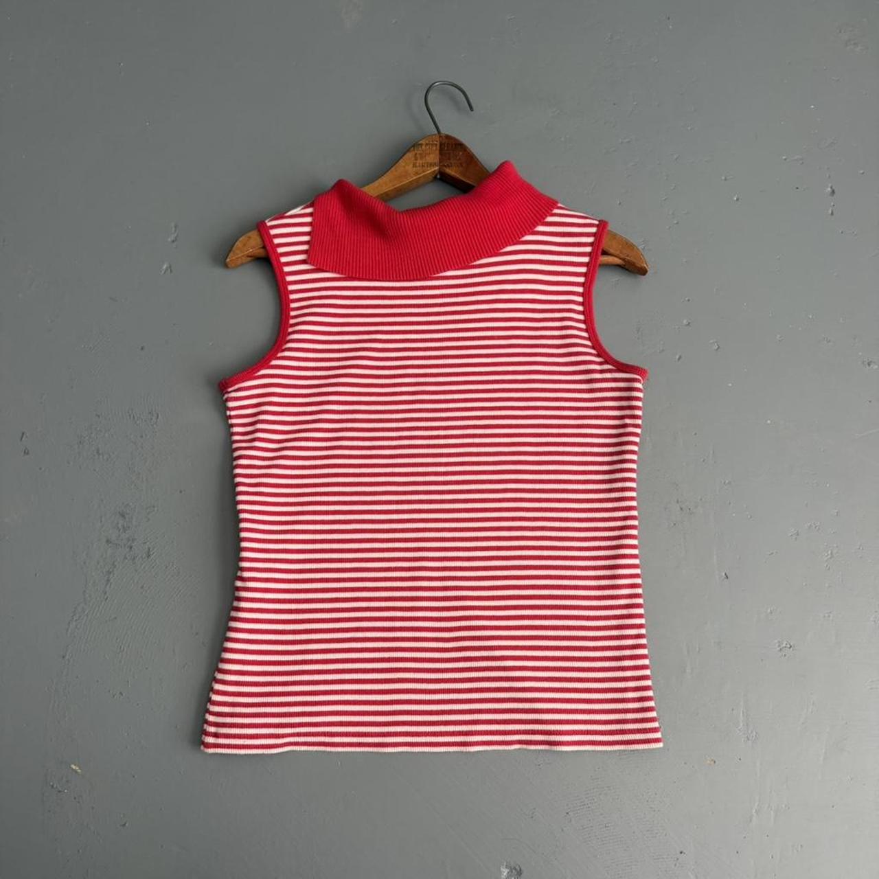 VINTAGE RED STRIPED SWEATER TANK TOP 🍎