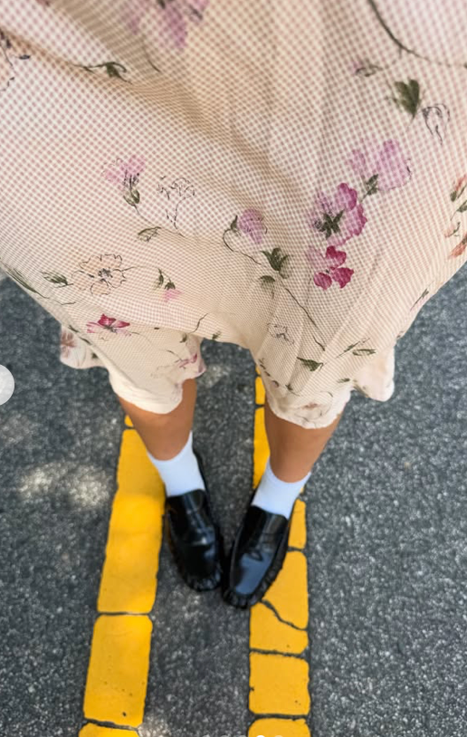 Vintage 90s pink floral midi dress 🌸