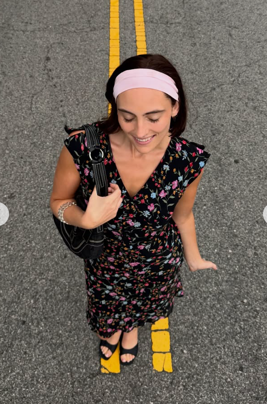 Vintage 90s black floral midi dress