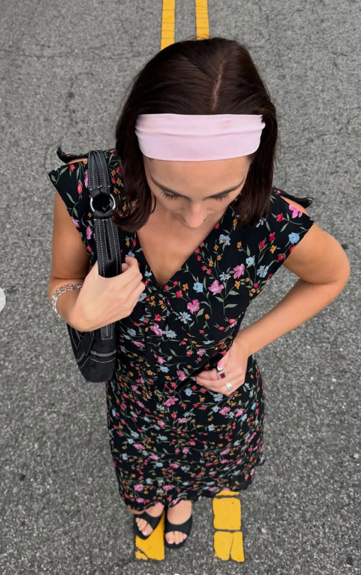 Vintage 90s black floral midi dress