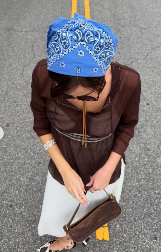 Vintage 90s sheer brown boho top 🌵