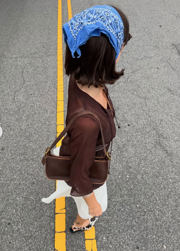 Vintage 90s sheer brown boho top 🌵