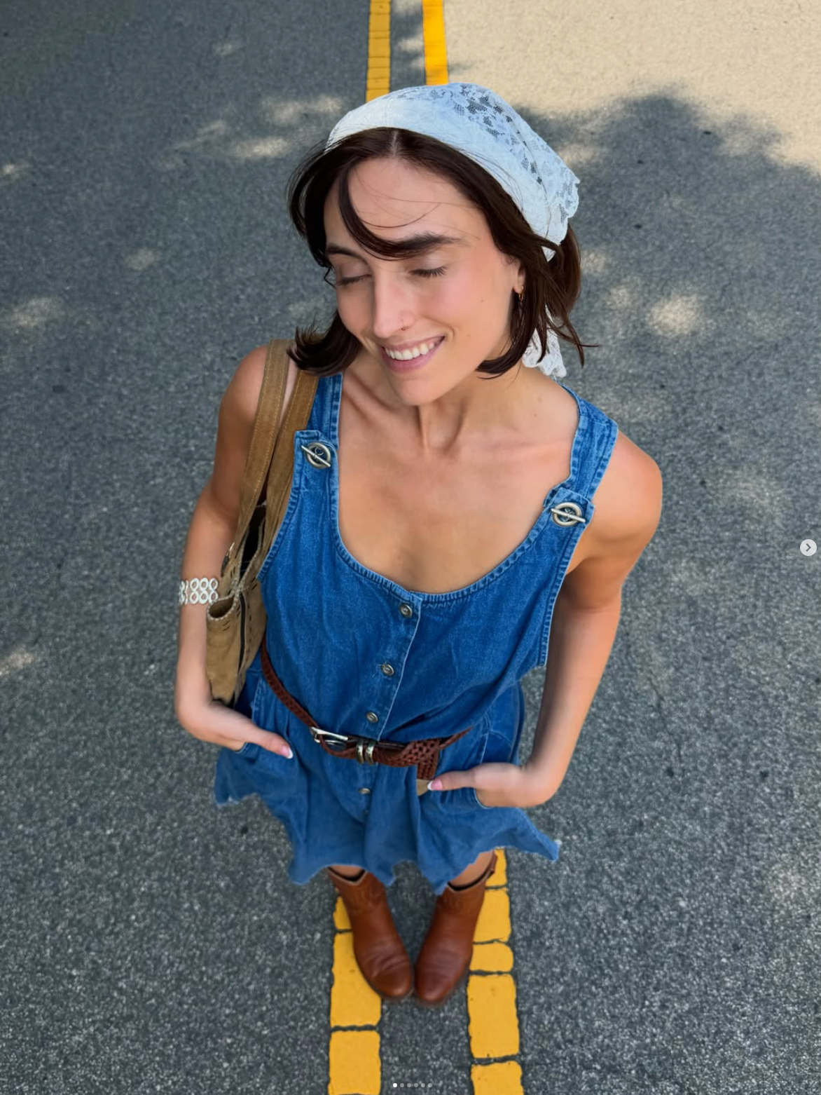 Vintage 90s overall midi dress 🐮