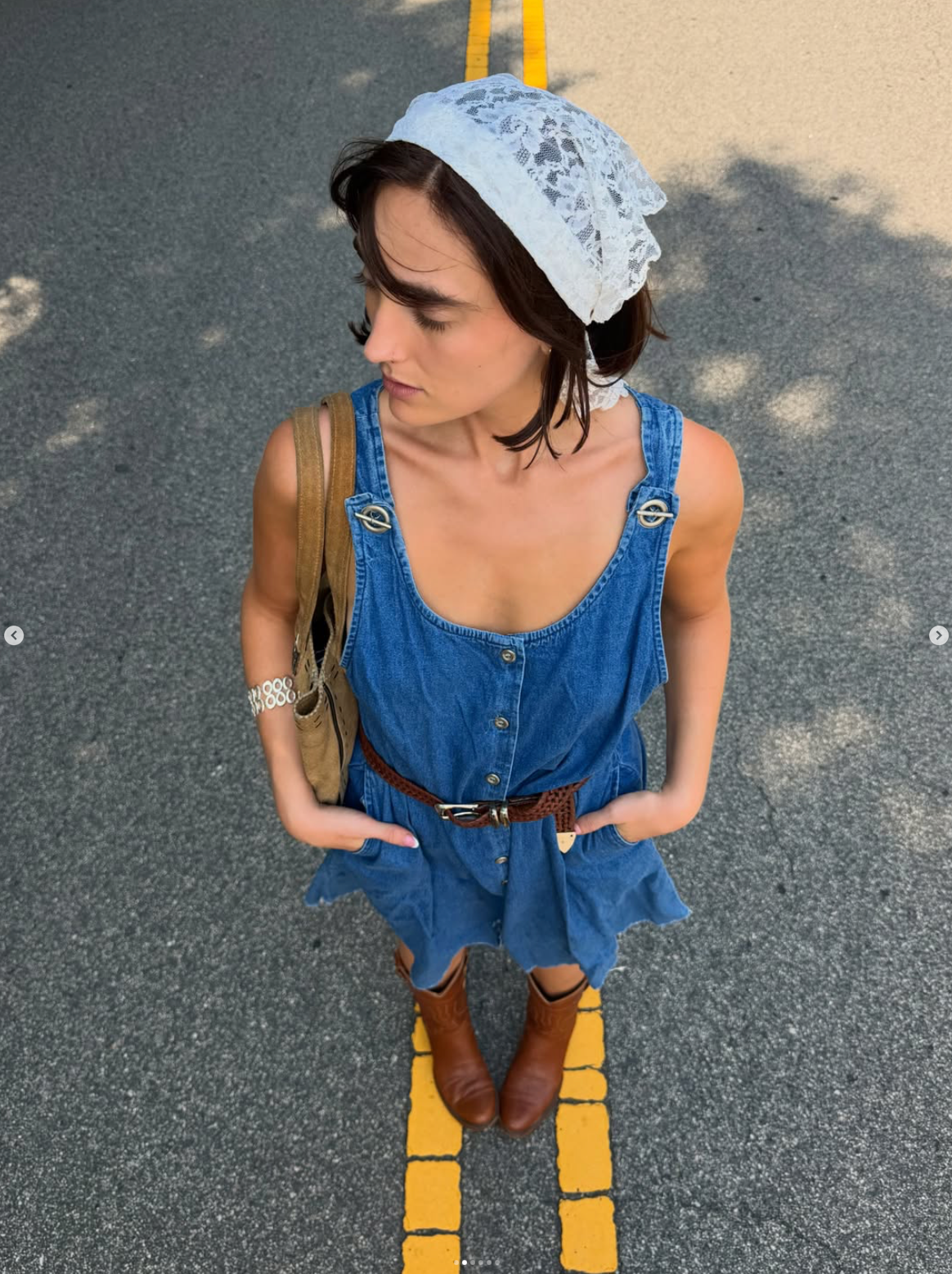 Vintage 90s overall midi dress 🐮