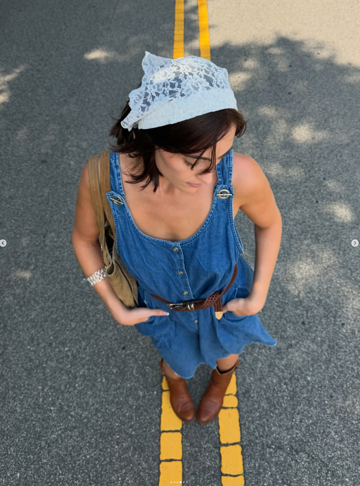 Vintage 90s overall midi dress 🐮