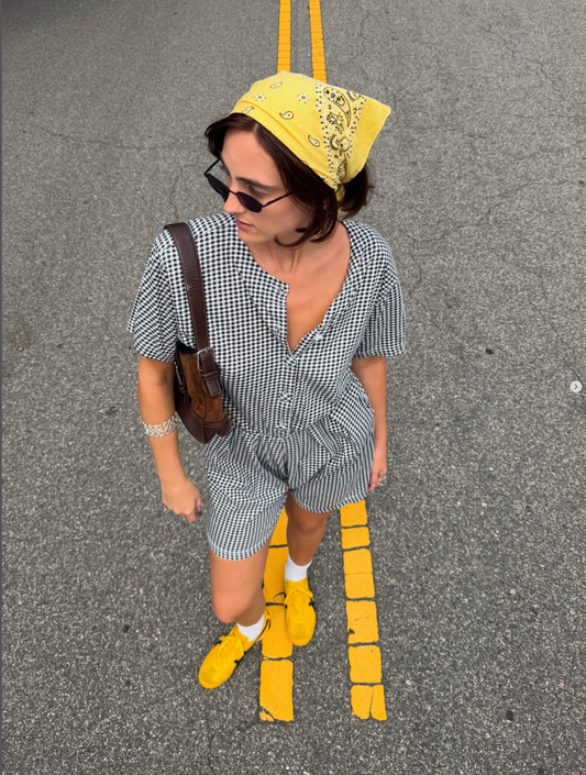 Vintage 90s gingham cotton romper 🎱