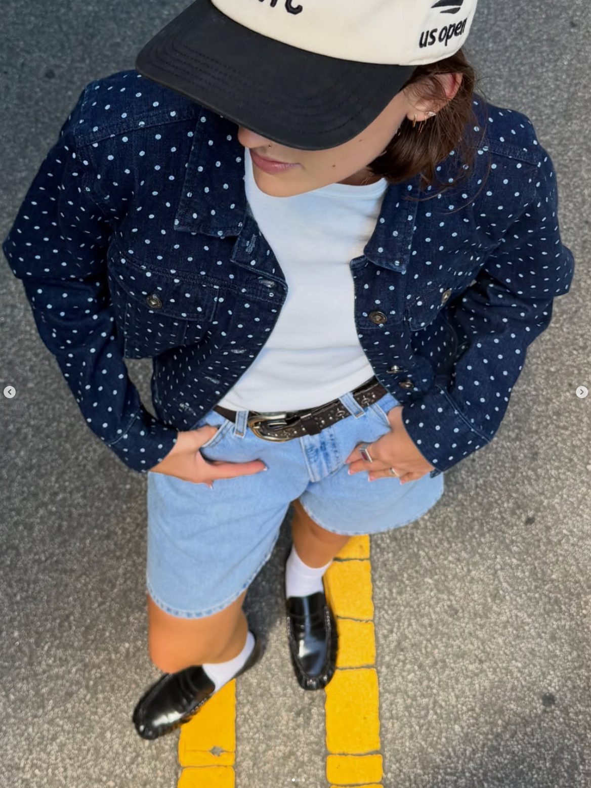 Vintage dark wash polka dot denim jacket 🍌