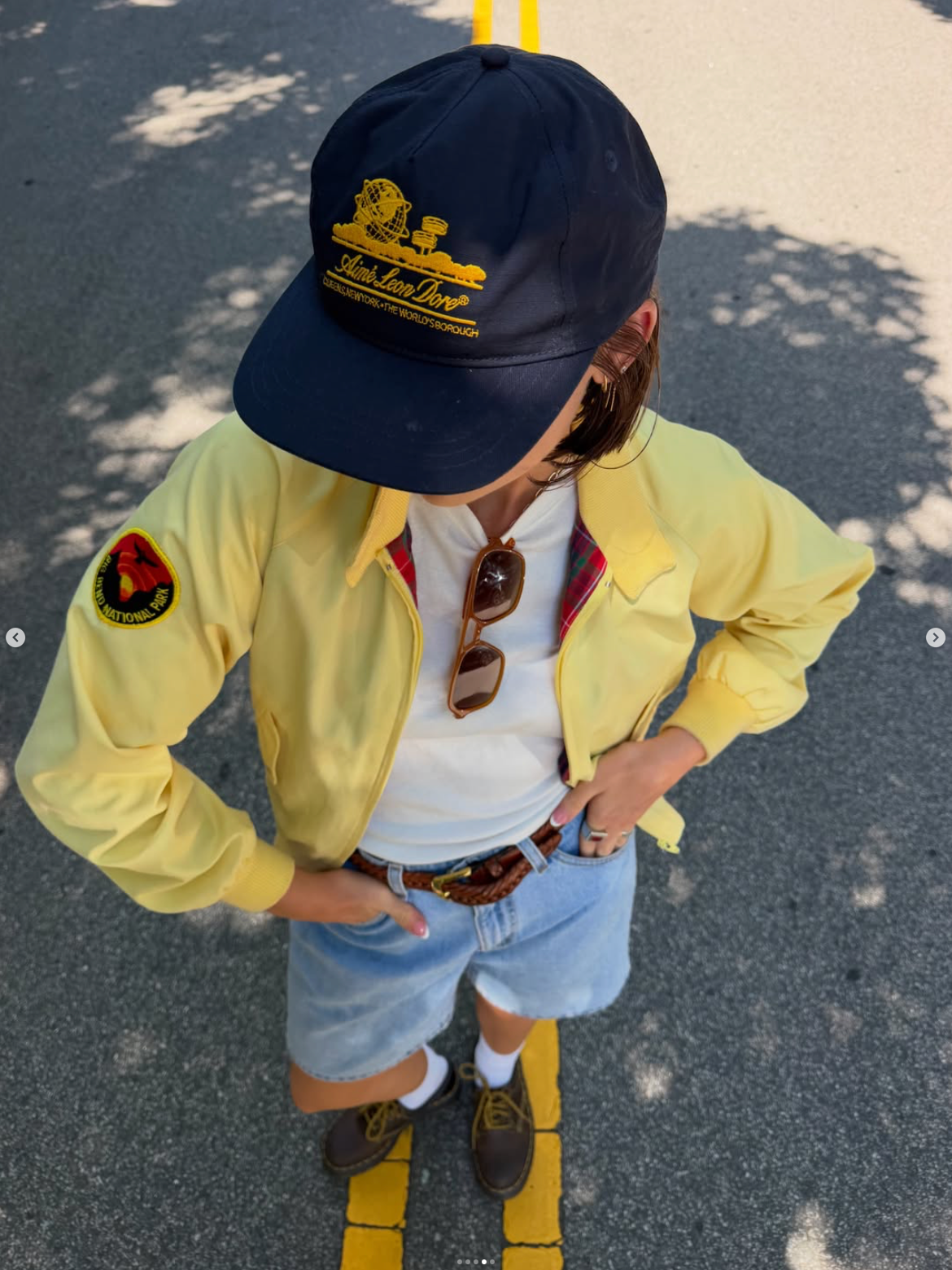 Vintage 90s Lands End yellow national park bomber jacket 🌲