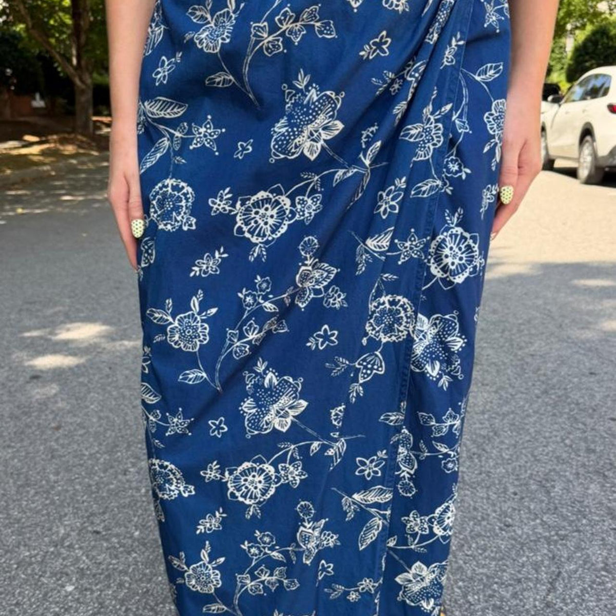 Liz Claiborne floral denim maxi skirt